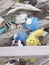 Closeup of dolls and other children`s toys among other debris after Hurricane