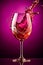 closeup drink red liquid wine gradient grape alcohol background glass party. Generative AI.