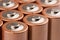 Closeup of electric batteries