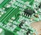 Closeup of an electronic printed circuit board