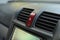 Closeup emergency stop button in car