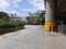 Closeup of empty roads due to covid 19 lockdown rules restriction, for transport in a Bangalore, Yelachenahalli Metro Station Road