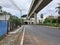 Closeup of empty roads due to covid 19 lockdown rules restriction, for transport in a Bangalore, Yelachenahalli Metro Station Road