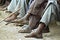 Closeup of Ethiopian men wearing recycling sandals