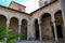 Closeup of the Euphrasian Basilica with beautiful archs in Porec, Croatia