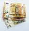 Closeup Euro Money Banknotes