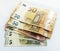 Closeup Euro Money Banknotes