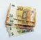 Closeup Euro Money Banknotes