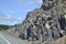 Closeup of exposed bedrock along Newfoundland highway