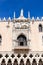 Closeup exterior of Doge Palace in Venice, Italy.