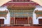 Closeup of the facade of the Beijing Xiangshan Zongjing Dazhao Temple in China