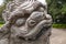 Closeup of face of Chinese mythological lion in Seven Star Park, Guilin, China