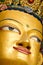 Closeup of the face of giant statue of the Maitreya Buddha