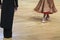 Closeup of Feet and Legs of Professional Ballroom Dance Couple