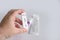 Closeup female hand holding test cassette, medical disposable sterile test kit for rapid test covid-19, concept of early detection