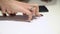 Closeup of fingerprint on paper