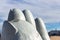 Closeup of the fingers of La Mano, Punta Del Este.