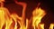 Closeup fire flames in fireplace