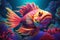 Closeup Fish Face Illustrations: Dreamlike Lighting and Crayons
