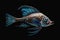 Closeup Fish Highly Oil Cloisonne Blue Djinn Surface Painter