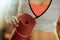 Closeup on fitness mat in hand of active woman in modern house