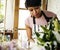 Closeup of Flower shop owner woman