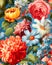 Closeup of flowers with blue background: Tristan\\\'s cute, exquisi