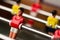 Closeup of football figurine on foosball table soccer game