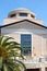 Closeup of of Founders Hall at Soka University