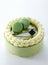 Closeup of fresh and delicious matcha tea cake