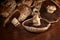 Closeup of fresh portobello mushrooms