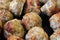 Closeup of freshly baked parmesan turkey meatballs