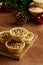 Closeup fruit tarts on cutting board