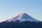 Closeup Fuji mountain Fujisan beautiful snowcapped volcano and