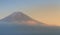 Closeup Fuji Mountain during sunset