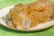 Closeup fungus in rice on a white plate