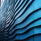 Closeup of futuristic metal building. Modern architecture of blue metall.