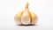 Closeup Garlic clove and bulb isolated on white background. Neural network AI generated