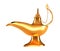 Closeup of Genie golden lamp