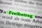 Closeup of the german word Freibetrag written in bold font and highlighted with a green marker