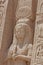 Closeup of giant statue showing Nefertari at Abu Simbel temple