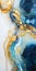 Closeup Gold Blue Marble Design Milk Softly Swirling Magical Ene