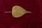 Closeup of gold plated dead leaf showing the venation pattern