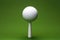 Closeup Golf Ball On Tee. Generative AI