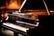 Closeup the grand piano keys on black piano classical music instrument Generative AI