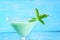 Closeup grasshopper cocktail with mint