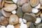 Closeup gravel stones for decorative floor.
