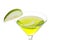 Closeup green apple martini