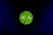 Closeup of Green Biological Virus with Copyspace