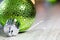 Closeup of Green Christmas Ornament